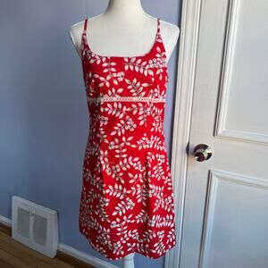 Vintage 90s‎ No Boundaries Red Sundress Tropical Flower Summer Size Medium